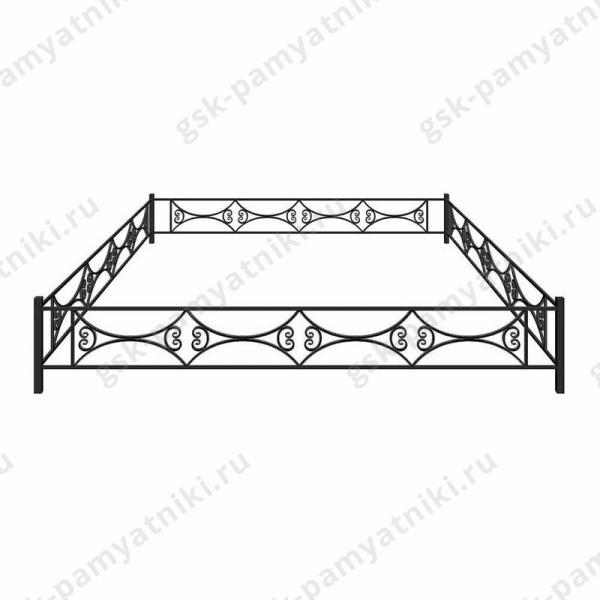 Ограда металлическая на могилу № 14