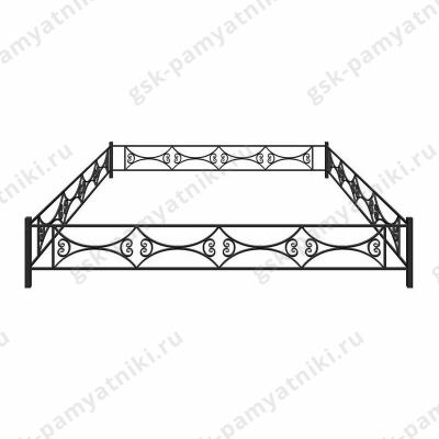 Ограда металлическая на могилу № 14