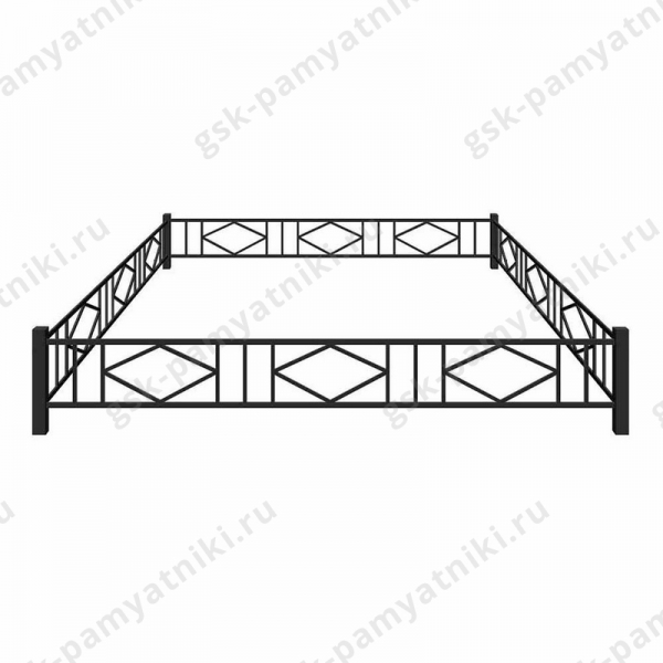 Ограда металлическая на могилу № 12