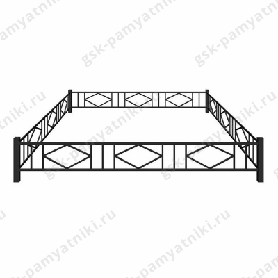 Ограда металлическая на могилу № 12