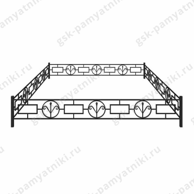 Ограда металлическая на могилу № 13